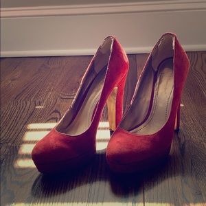 BCBG red swede pumps